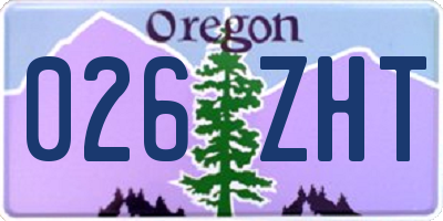 OR license plate 026ZHT