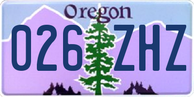 OR license plate 026ZHZ