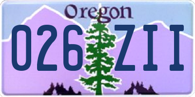 OR license plate 026ZII