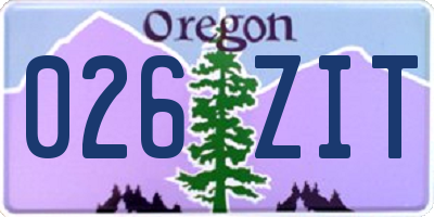 OR license plate 026ZIT