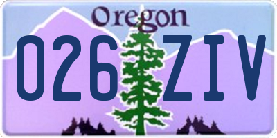OR license plate 026ZIV