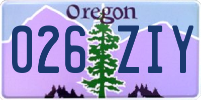 OR license plate 026ZIY