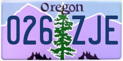 OR license plate 026ZJE