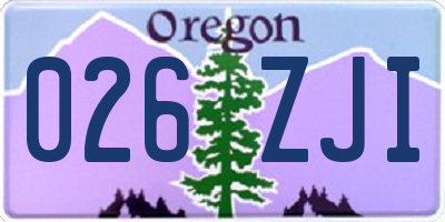 OR license plate 026ZJI