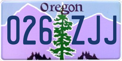 OR license plate 026ZJJ