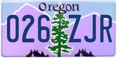 OR license plate 026ZJR