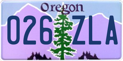 OR license plate 026ZLA