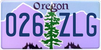 OR license plate 026ZLG