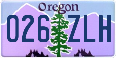 OR license plate 026ZLH
