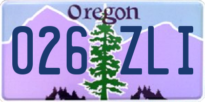OR license plate 026ZLI