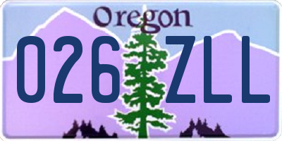 OR license plate 026ZLL
