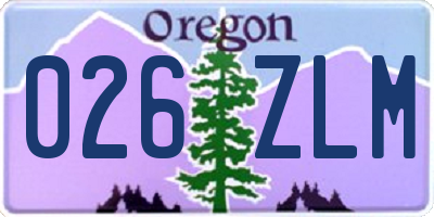 OR license plate 026ZLM