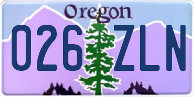 OR license plate 026ZLN