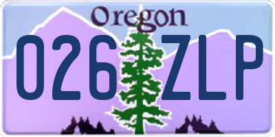 OR license plate 026ZLP