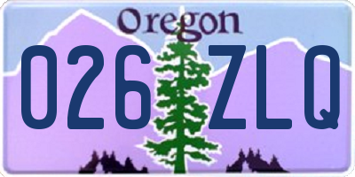 OR license plate 026ZLQ