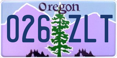 OR license plate 026ZLT