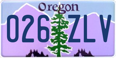OR license plate 026ZLV