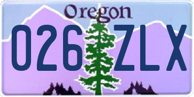 OR license plate 026ZLX