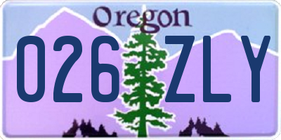 OR license plate 026ZLY