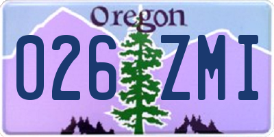 OR license plate 026ZMI