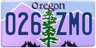 OR license plate 026ZMO