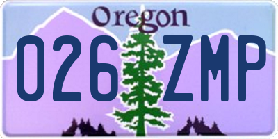 OR license plate 026ZMP