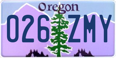 OR license plate 026ZMY