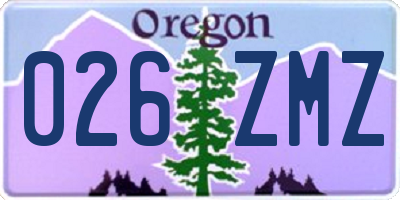 OR license plate 026ZMZ
