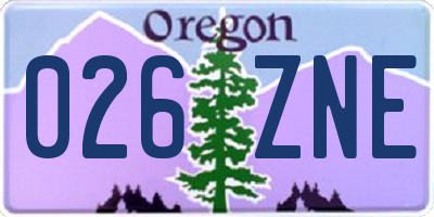 OR license plate 026ZNE