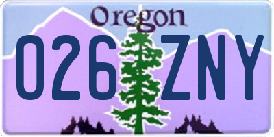 OR license plate 026ZNY