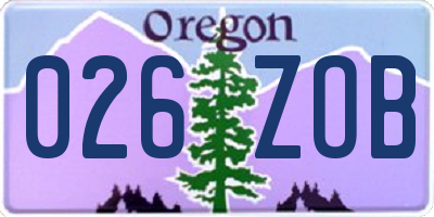 OR license plate 026ZOB