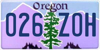 OR license plate 026ZOH