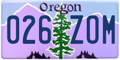 OR license plate 026ZOM