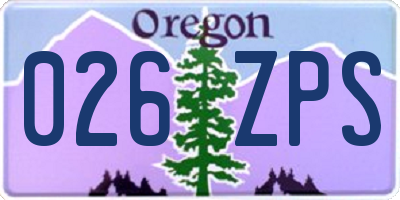 OR license plate 026ZPS
