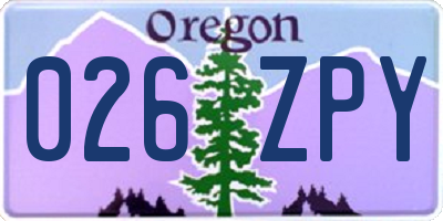 OR license plate 026ZPY