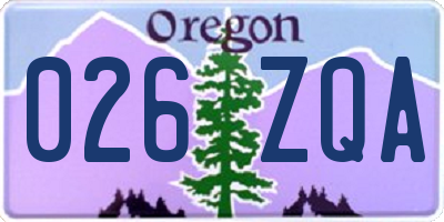 OR license plate 026ZQA