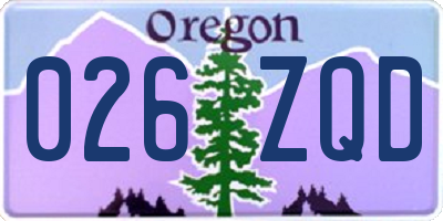 OR license plate 026ZQD