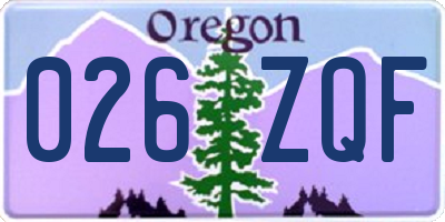 OR license plate 026ZQF