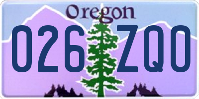 OR license plate 026ZQO