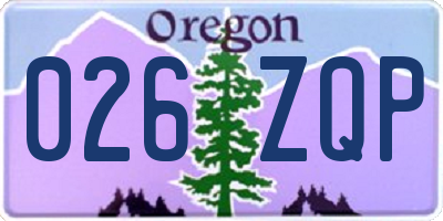 OR license plate 026ZQP