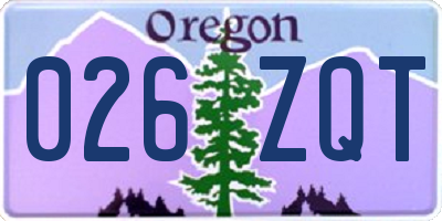 OR license plate 026ZQT
