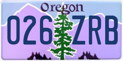 OR license plate 026ZRB