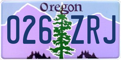 OR license plate 026ZRJ