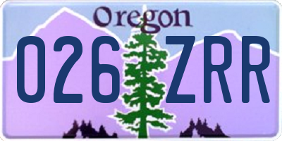 OR license plate 026ZRR
