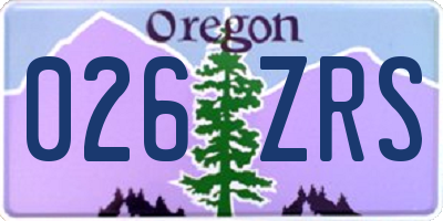 OR license plate 026ZRS