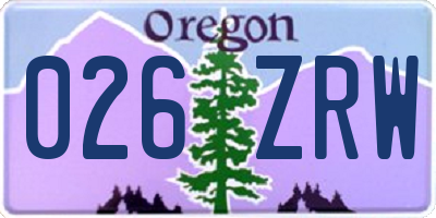 OR license plate 026ZRW
