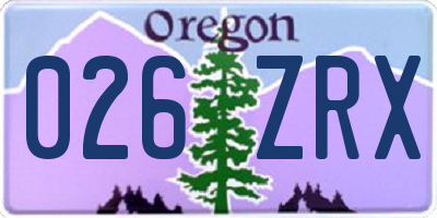 OR license plate 026ZRX
