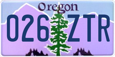 OR license plate 026ZTR