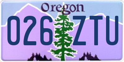 OR license plate 026ZTU