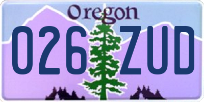 OR license plate 026ZUD